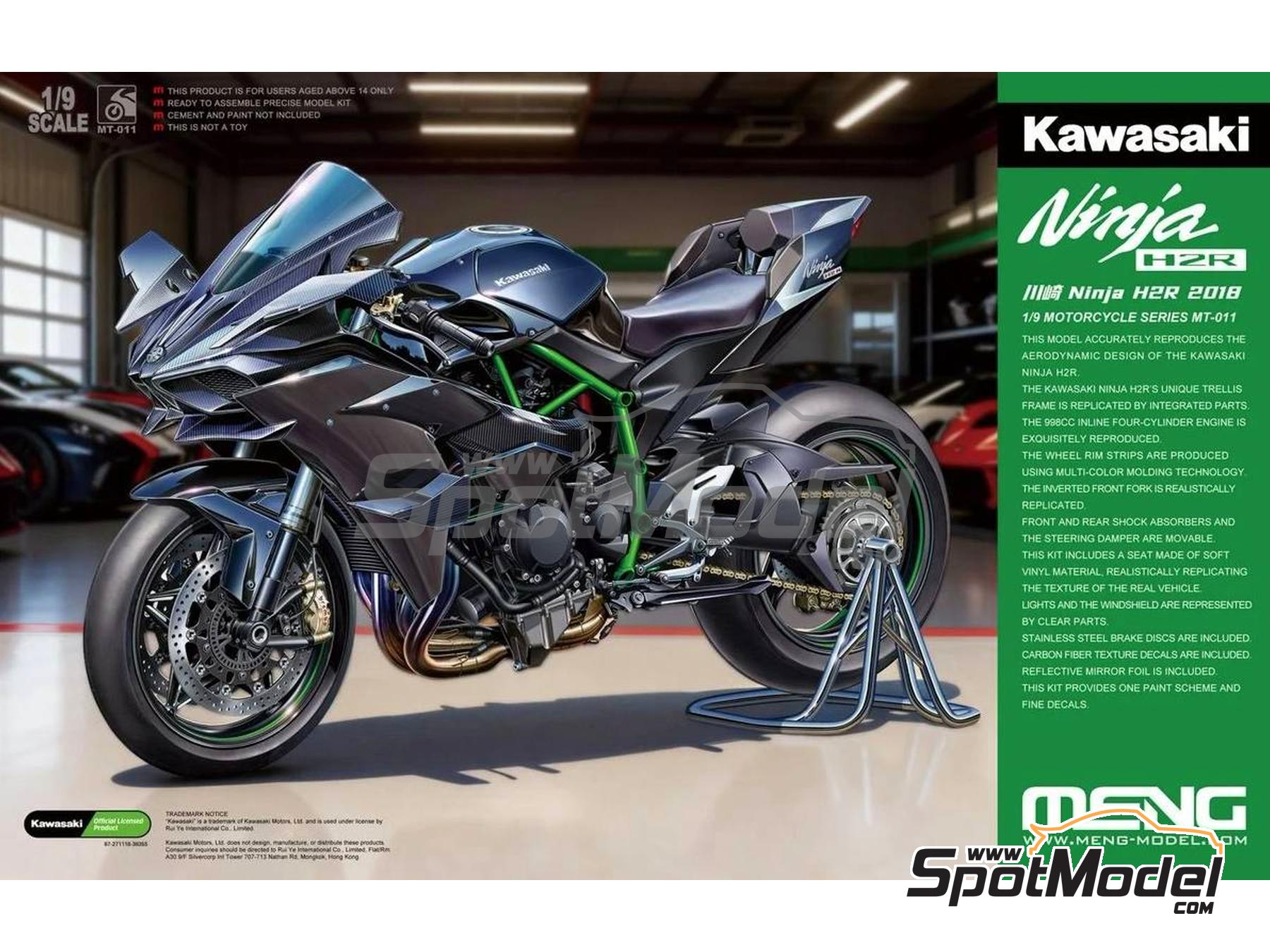 Meng Model MT-011: Motorbike scale model kit 1/9 scale - Kawasaki